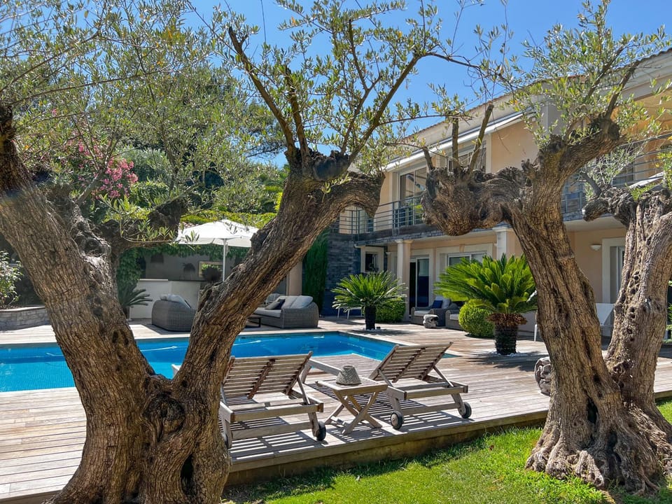 Property building, Patio, Garden, Garden view, Pool view, Swimming pool, sunbed