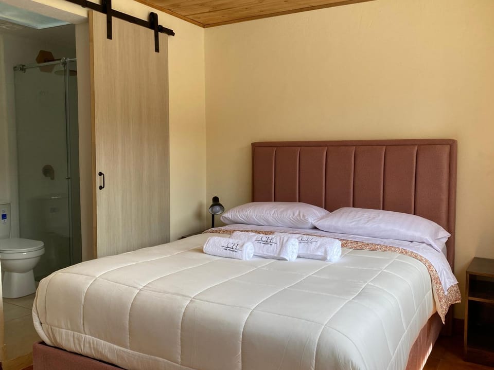 Bed, Photo of the whole room, towels