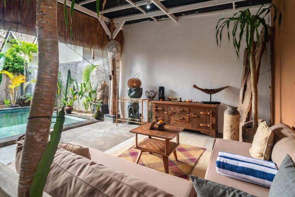 Living room, Seating area, Pool view, Swimming pool