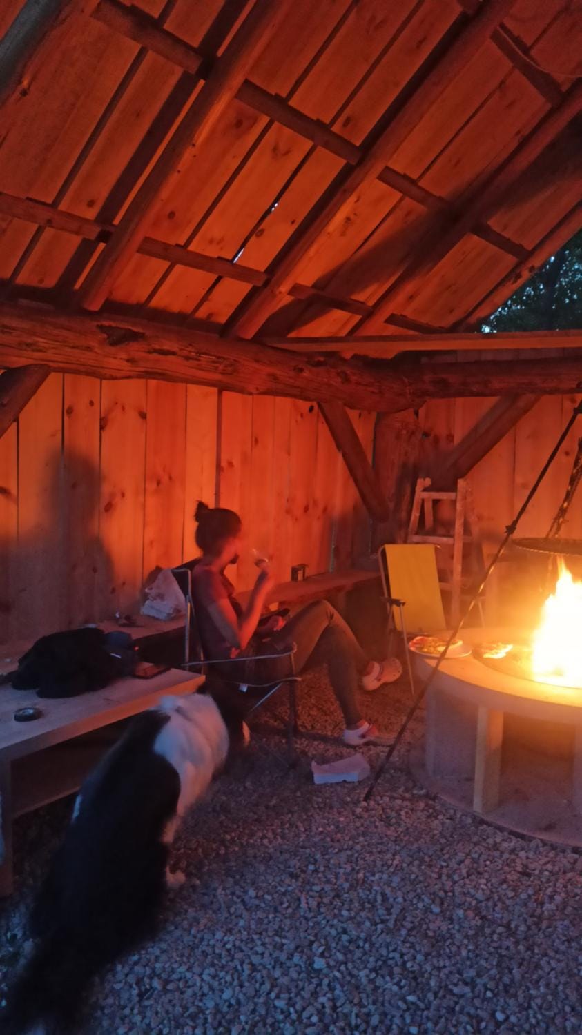 Night, People, BBQ facilities, Seating area