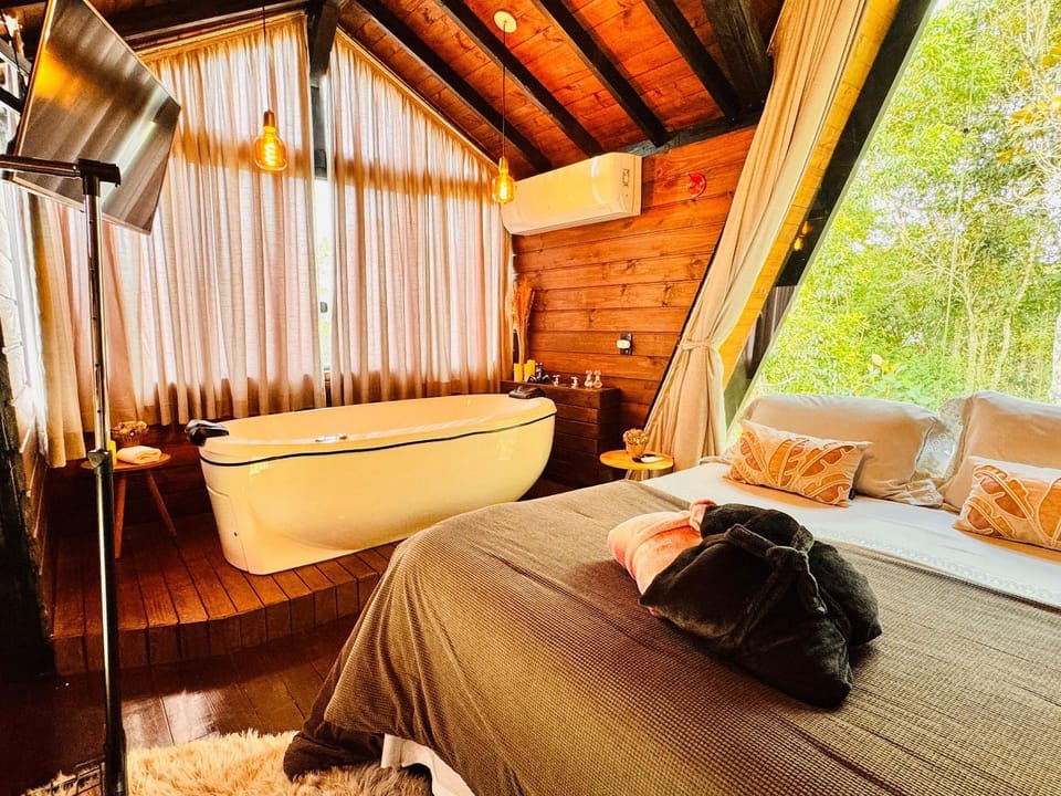 Bed, Hot Tub, View (from property/room), Bedroom