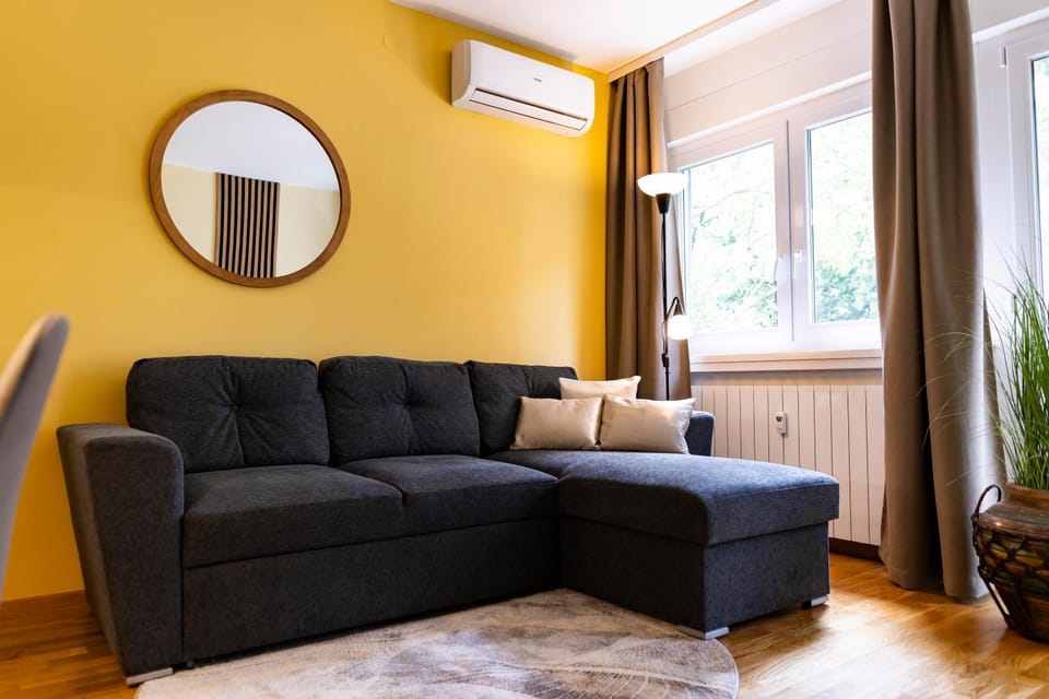 Living room, Seating area, Family, air conditioner