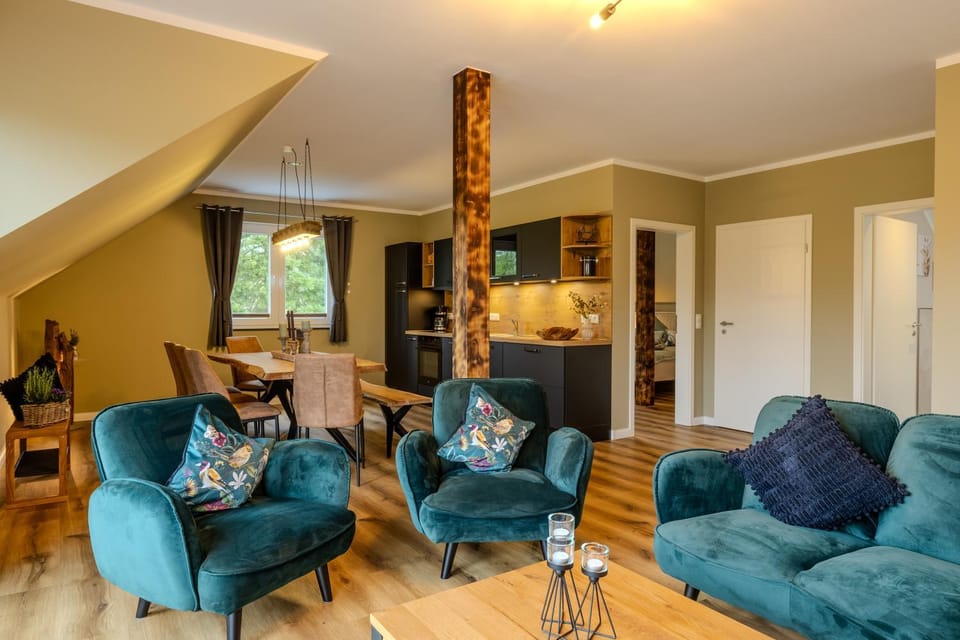 Living room, kitchen
