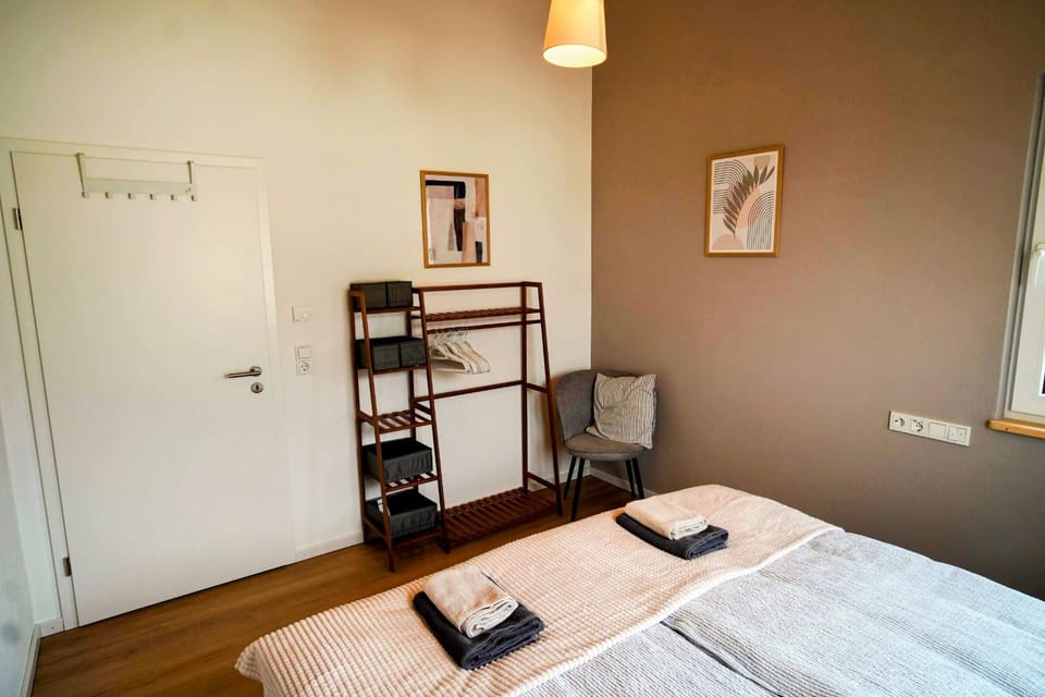 Bed, Photo of the whole room, Bedroom, towels, wardrobe