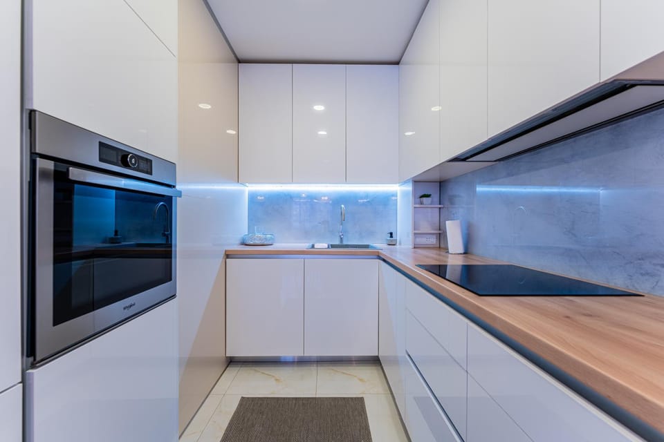 Kitchen or kitchenette, dishwasher, oven, stove, kitchen