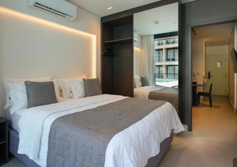 Bed, Photo of the whole room, Bedroom, wardrobe, air conditioner