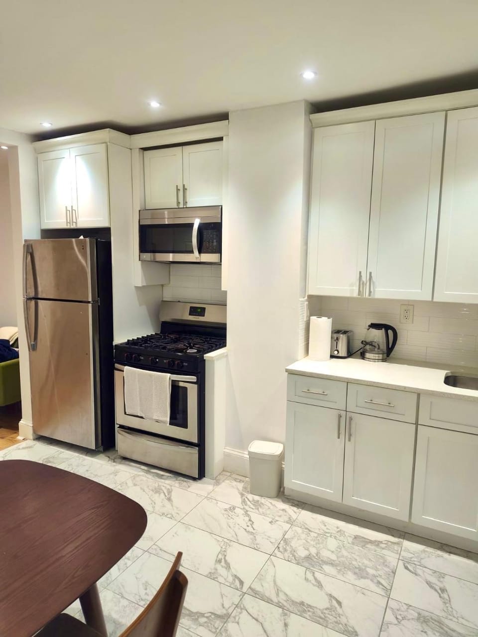 Kitchen or kitchenette, oven, stove, toaster, kitchen