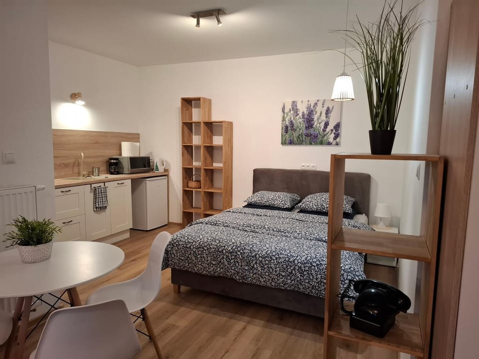 Bed, Kitchen or kitchenette, Bedroom