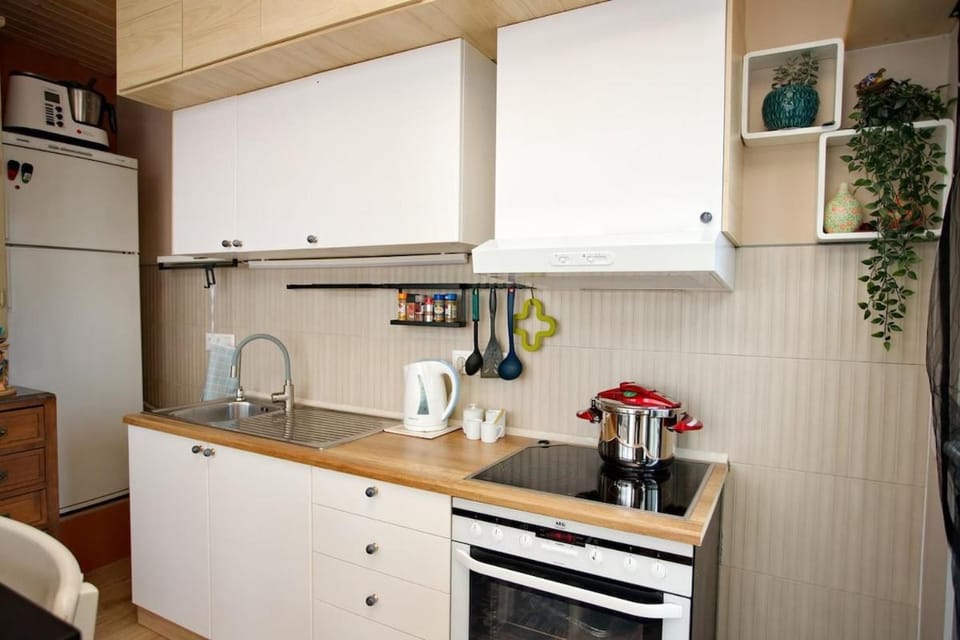 Kitchen or kitchenette, oven