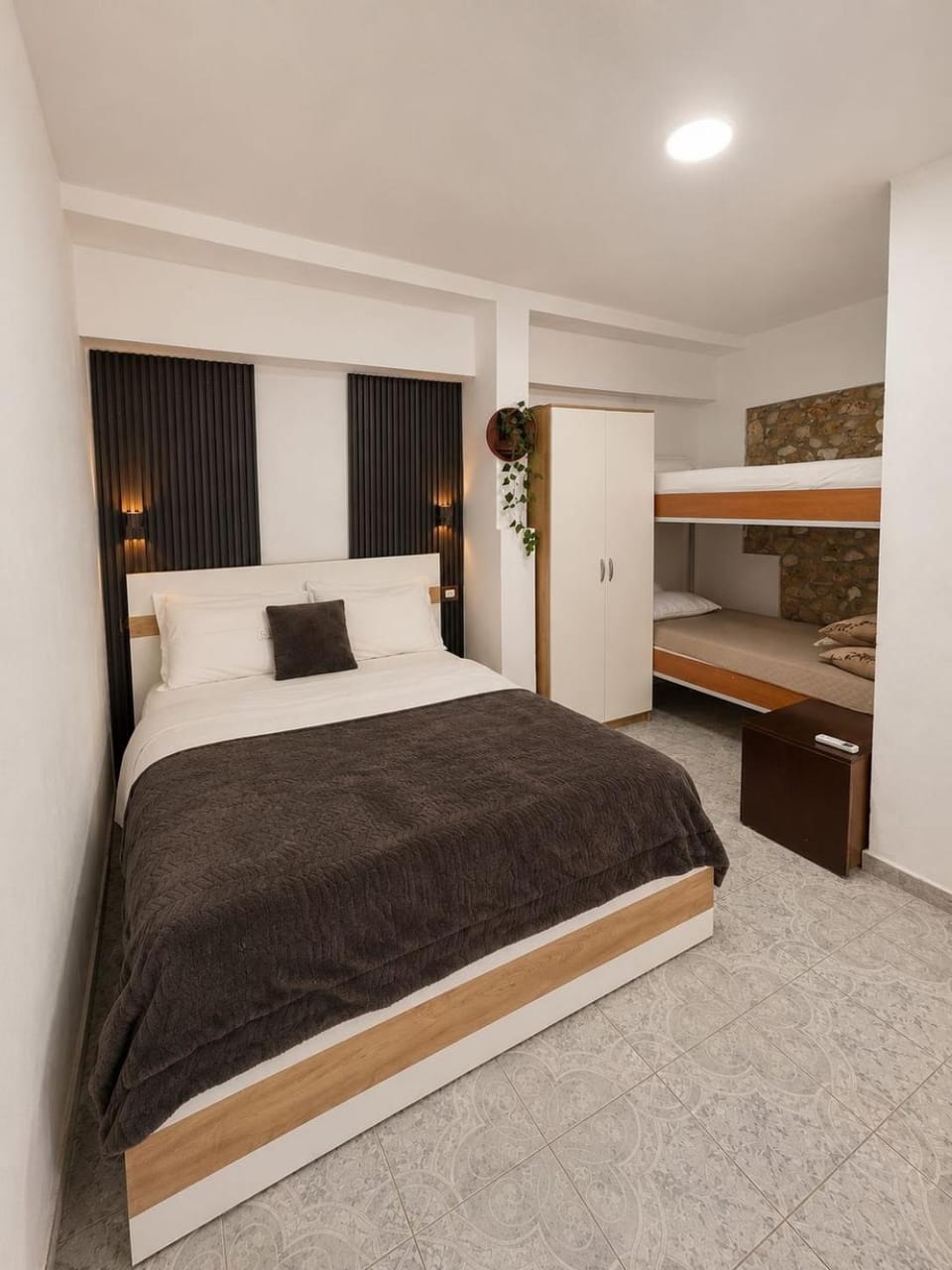 Bed, Photo of the whole room, Bedroom, bunk bed, wardrobe