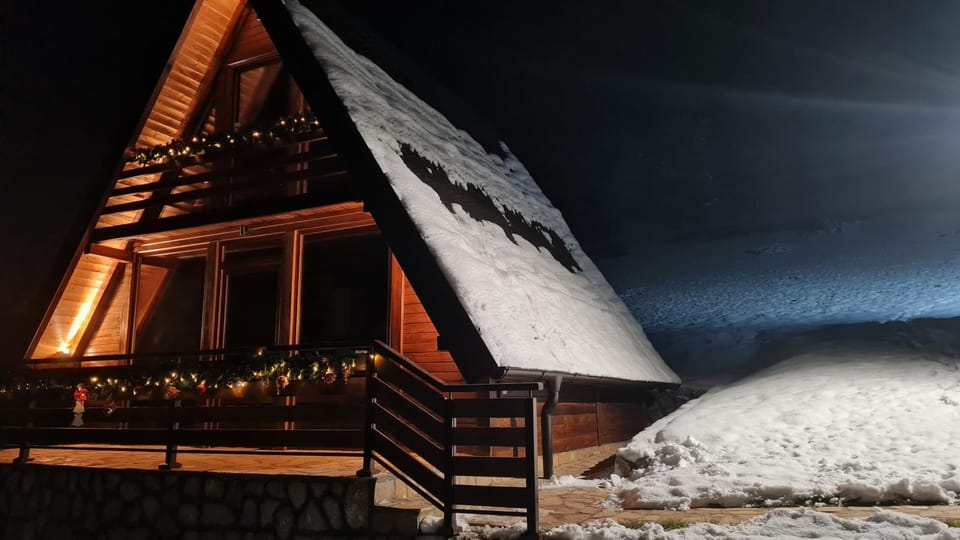 Property building, Night, Natural landscape, Winter