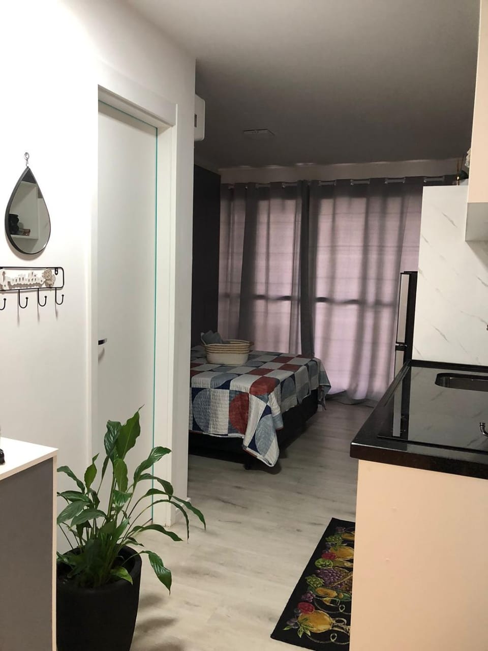 Bed, Kitchen or kitchenette, Living room, Photo of the whole room
