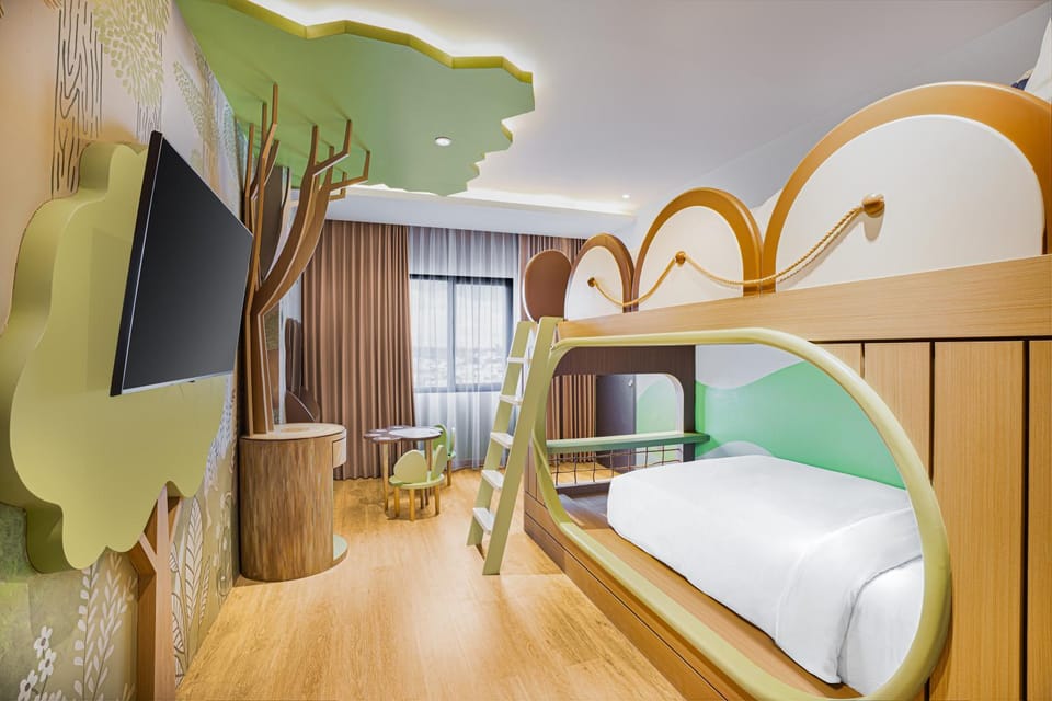 children, young children, bunk bed