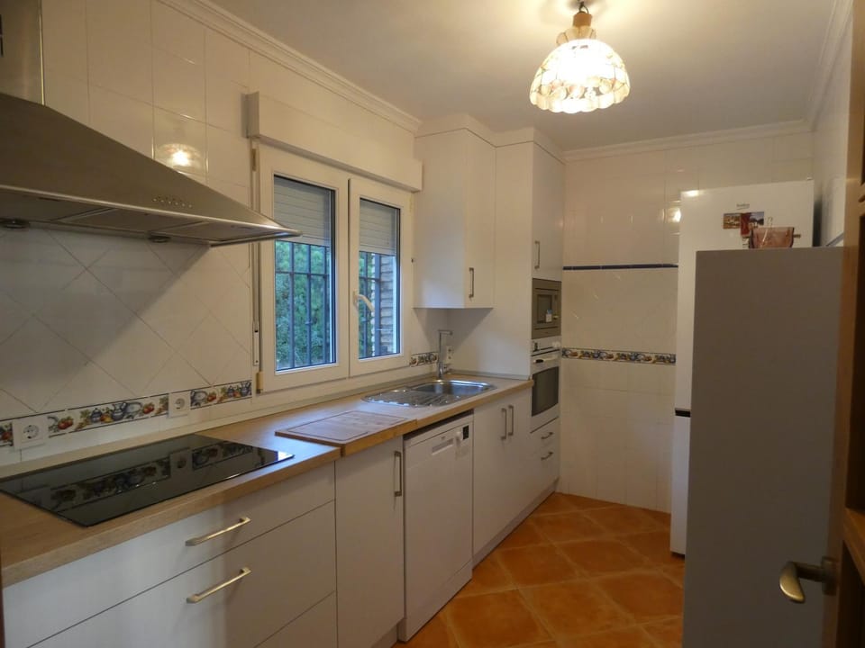 Kitchen or kitchenette, dishwasher, oven, stove
