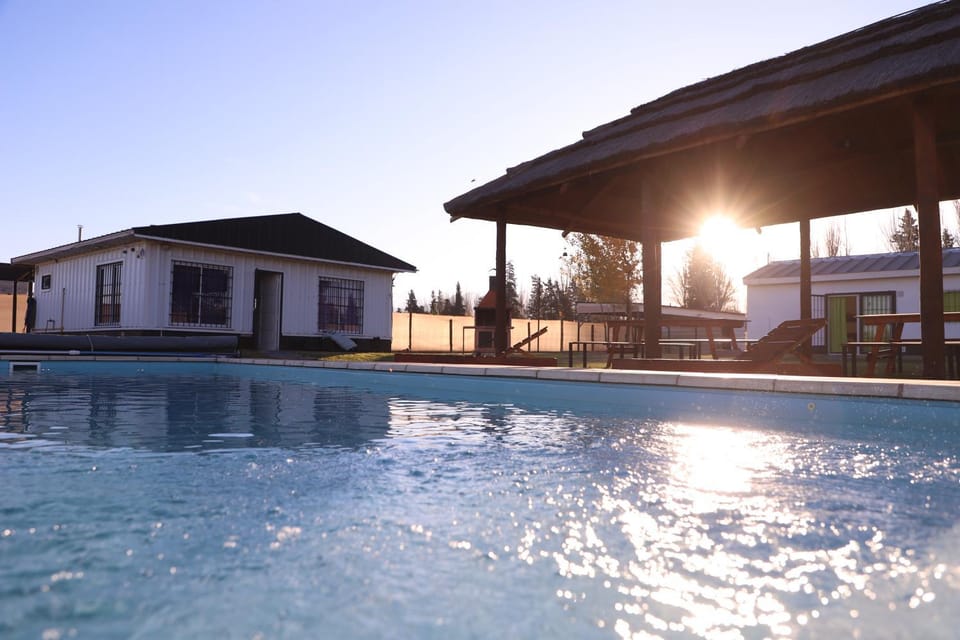 Pool view, Sunset