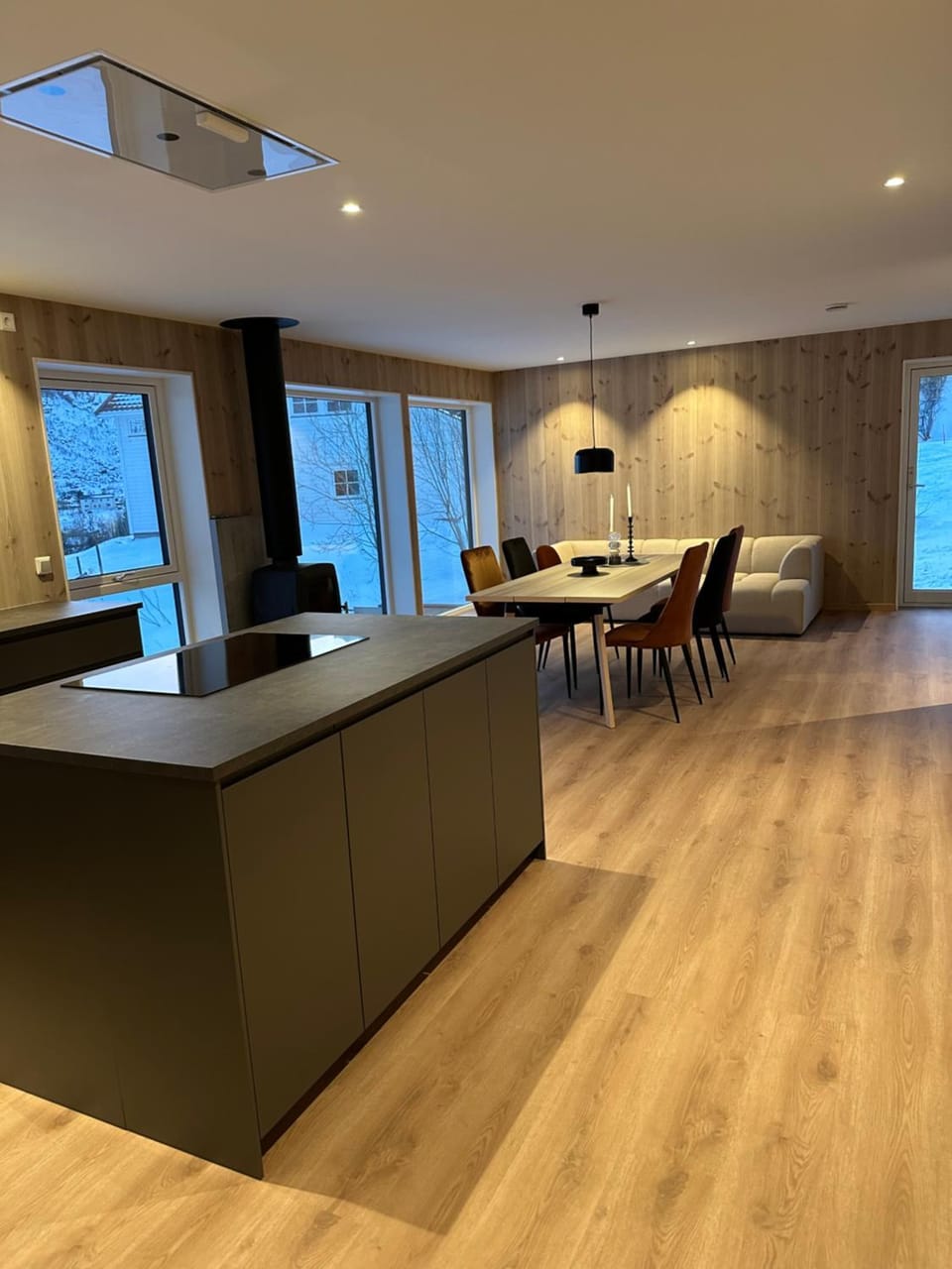 Kitchen or kitchenette, Living room, Dining area