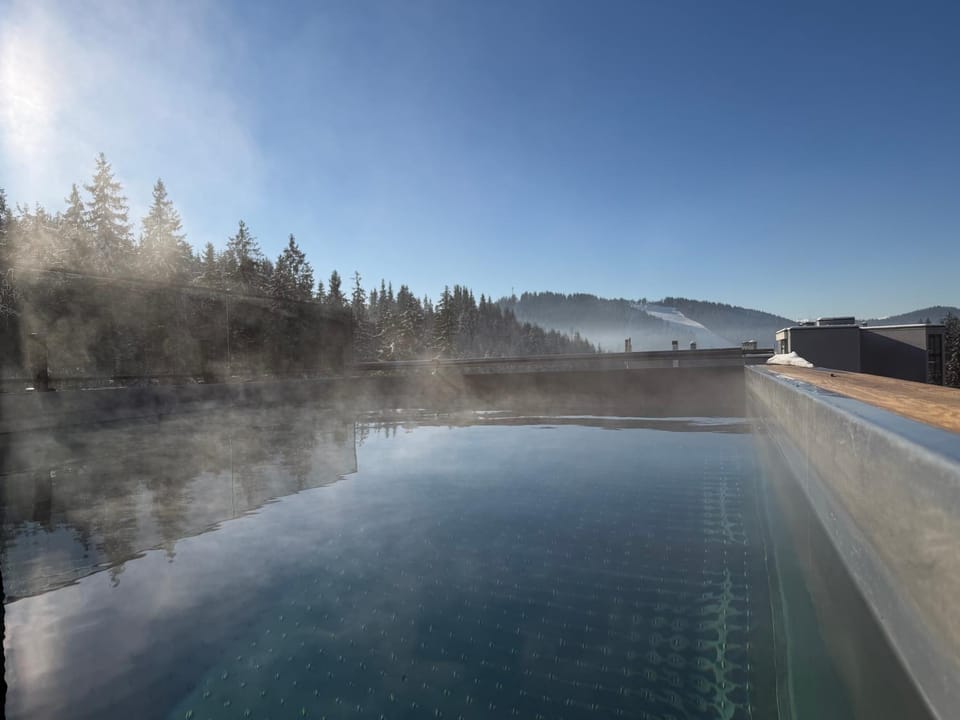 Day, Natural landscape, Mountain view, Swimming pool