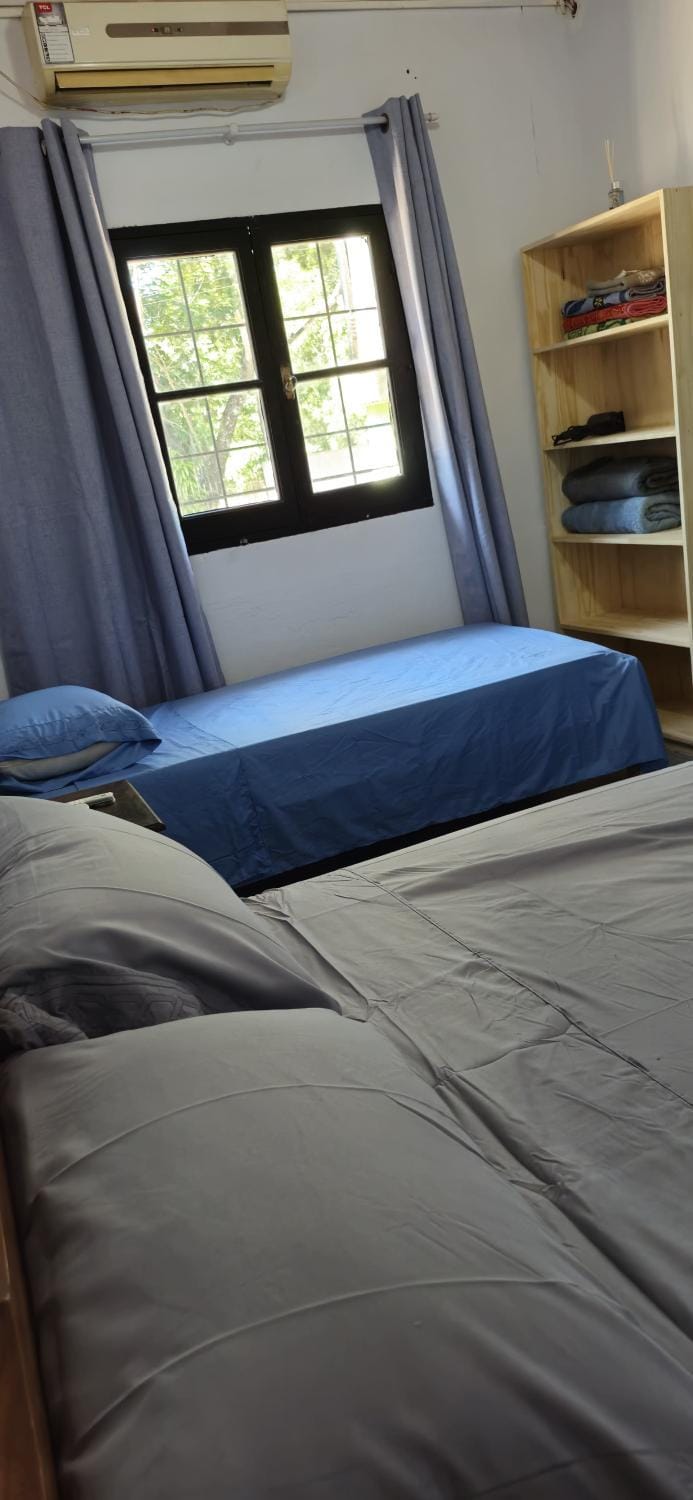 Bed, air conditioner