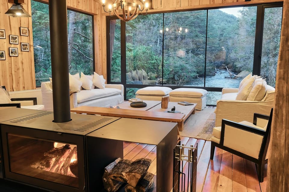 Natural landscape, Living room, Seating area, fireplace