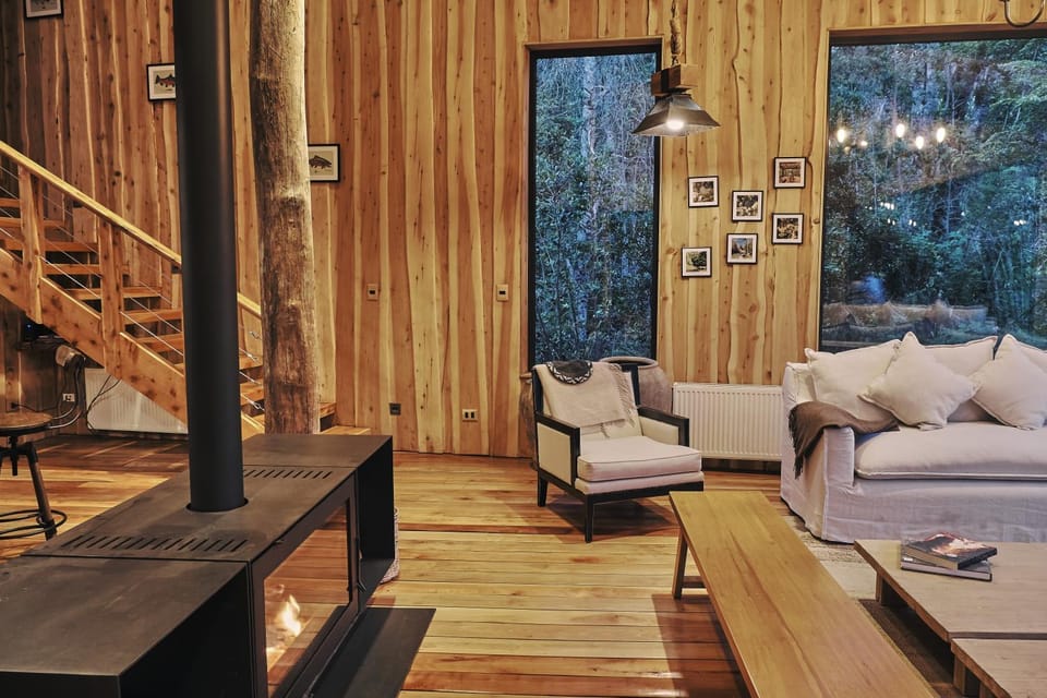 Living room, fireplace