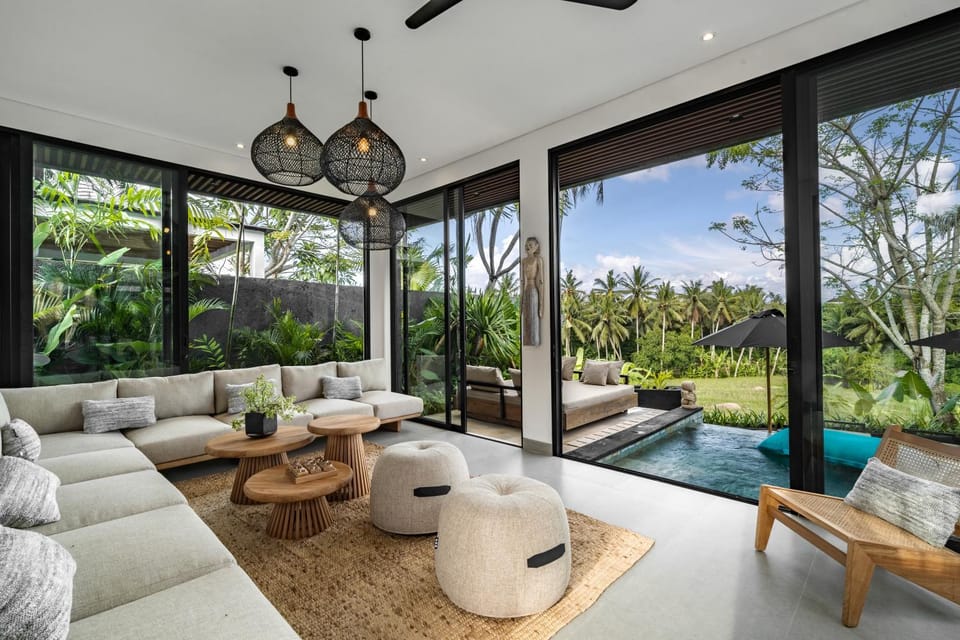 Property building, View (from property/room), Living room, Seating area, Pool view