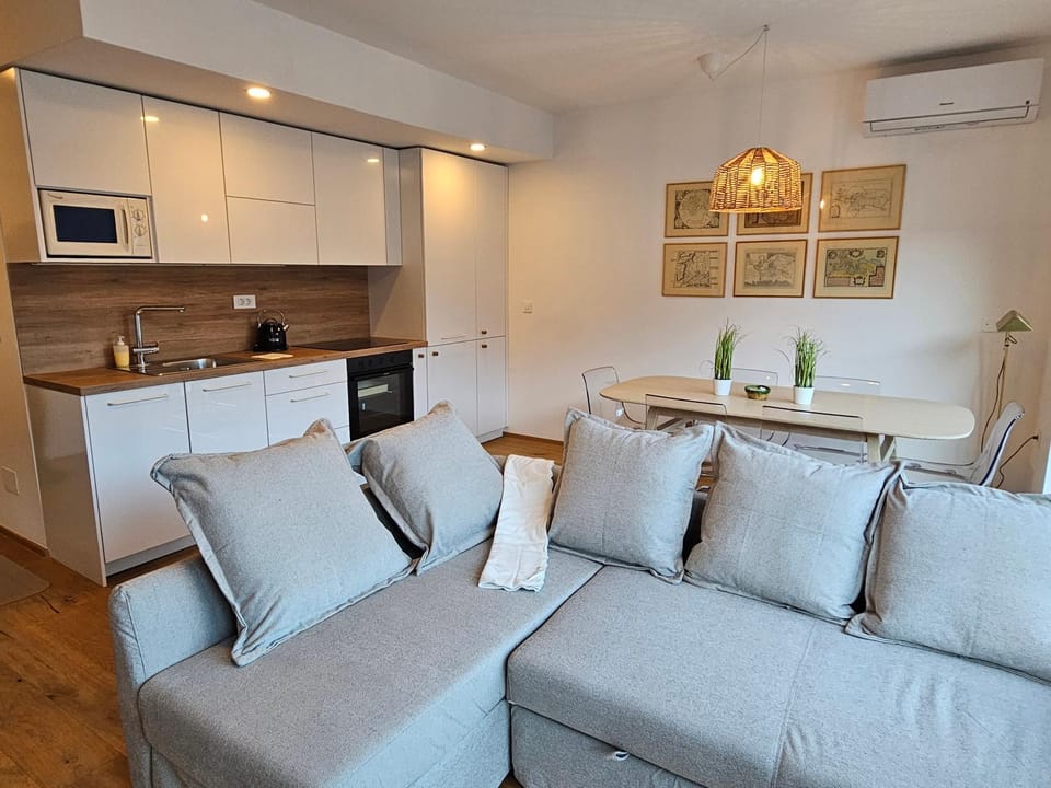 Kitchen or kitchenette, Living room, Seating area, Dining area, oven, stove