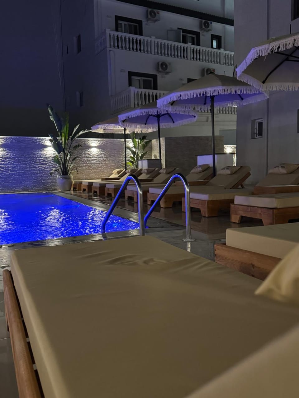Night, Pool view, Swimming pool