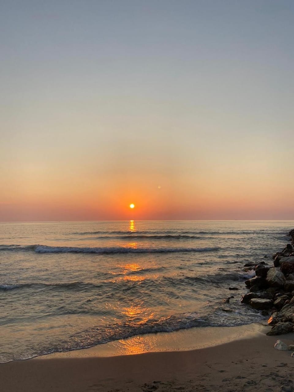 Beach, Sea view, Sunset