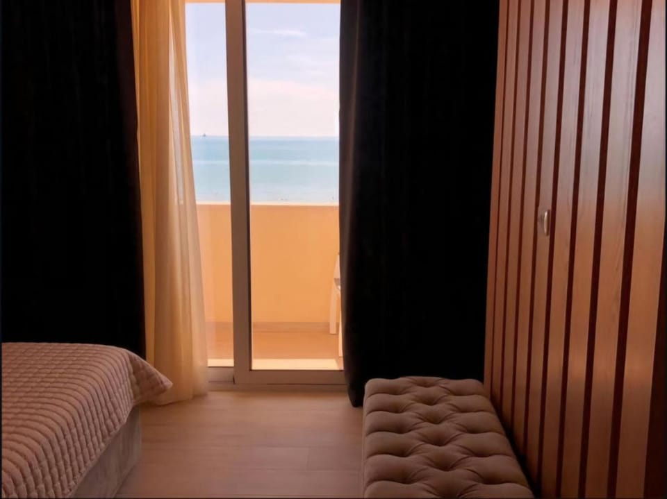 Bed, Natural landscape, Bedroom, Sea view
