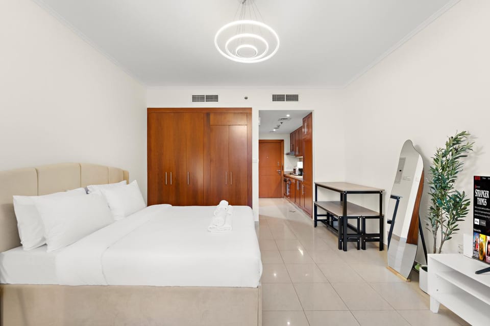 Bed, TV and multimedia, wardrobe, air conditioner