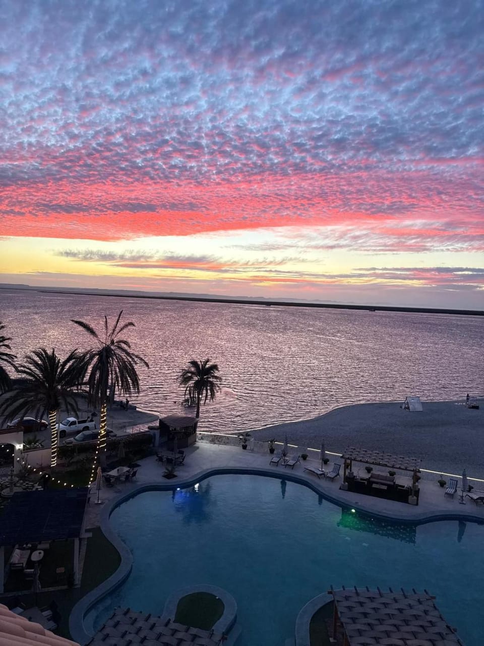 Swimming pool, Sunset