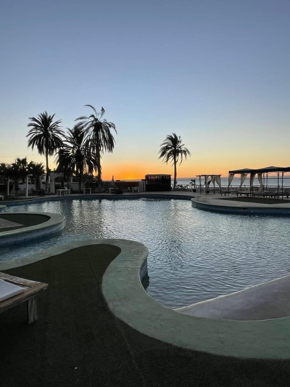 Swimming pool, Sunset