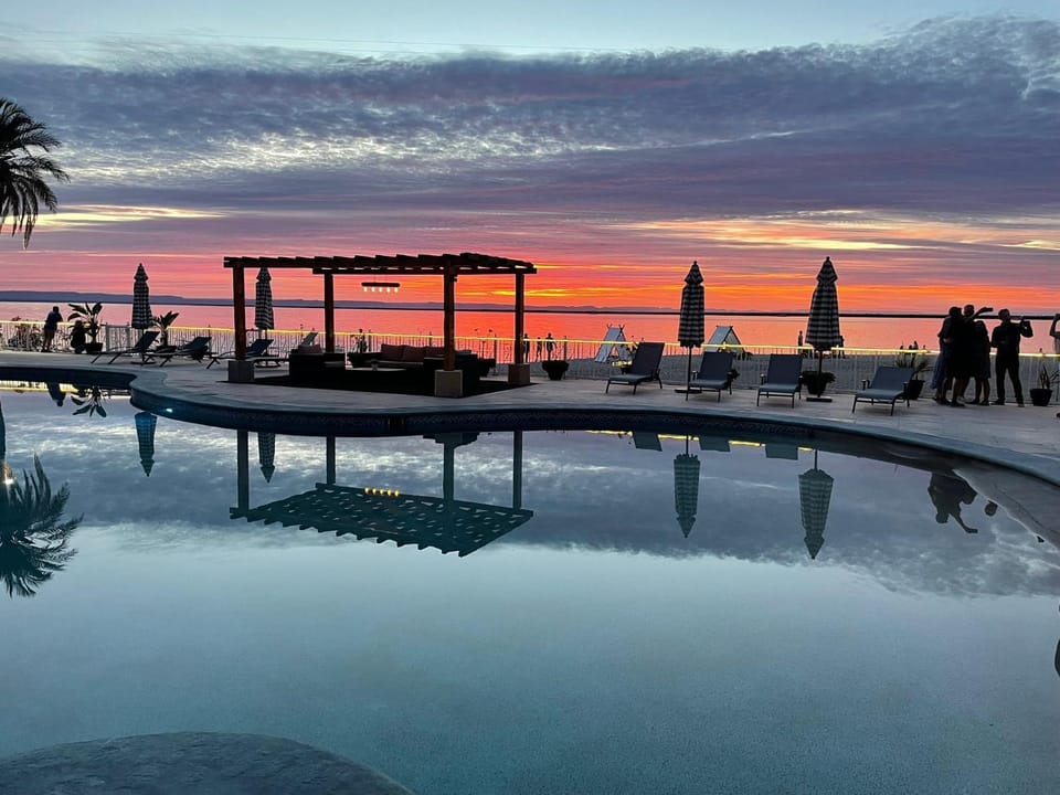 Swimming pool, Sunset