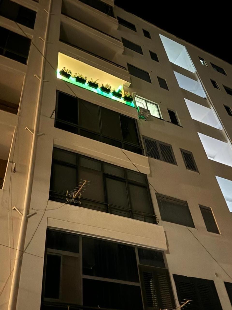 Property building, Night, Balcony/Terrace