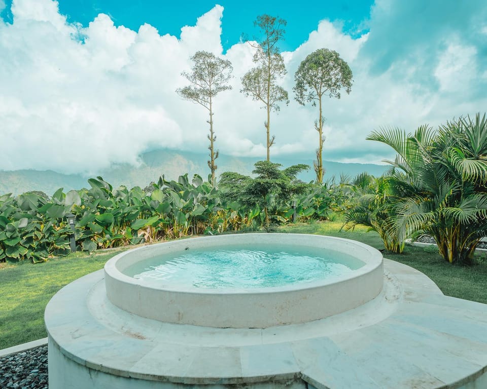 Nearby landmark, Spring, Natural landscape, Garden, Hot Tub, Garden view, Mountain view, Swimming pool