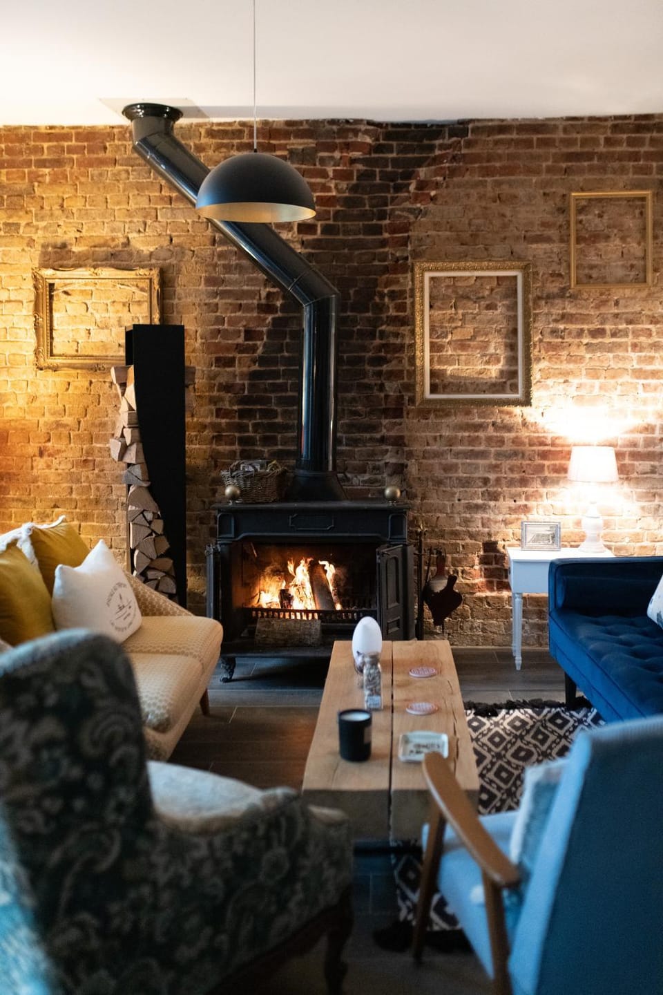 Living room, fireplace