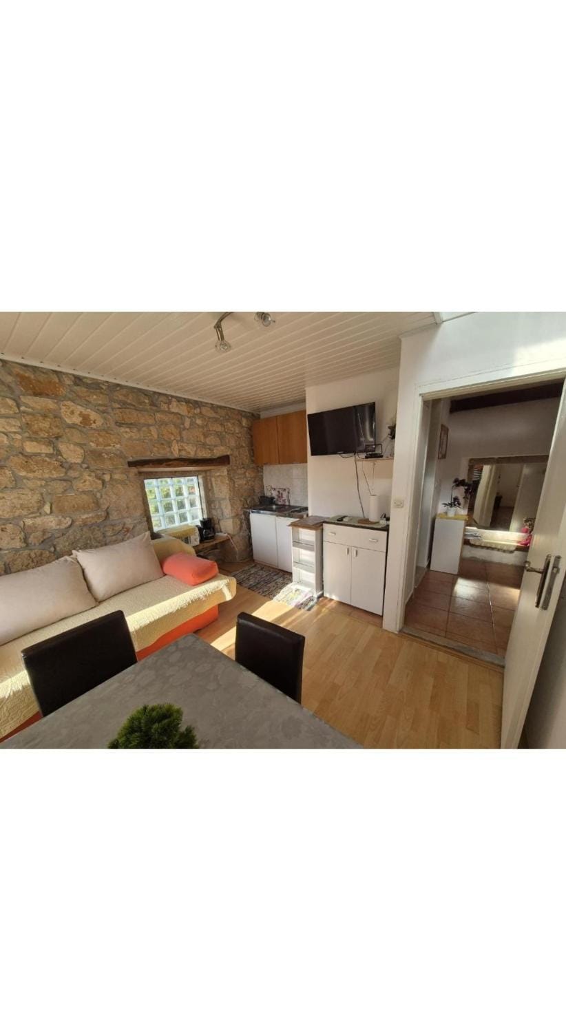 Kitchen or kitchenette, Living room, Seating area