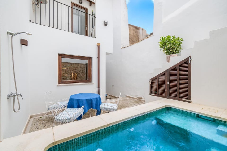 Property building, Living room, Swimming pool