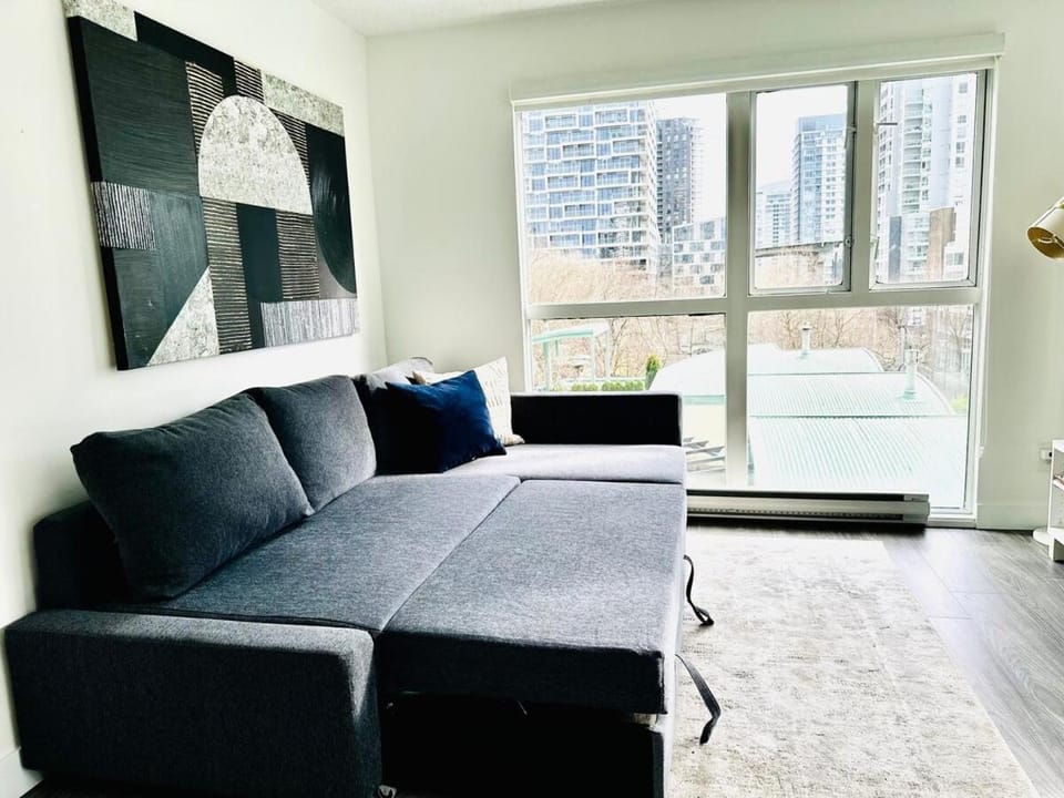 Bed, Living room, Seating area