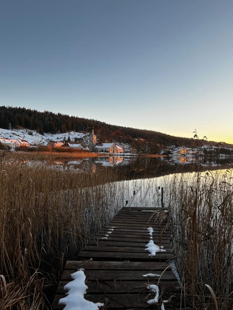 Natural landscape, Winter, Lake view, Mountain view