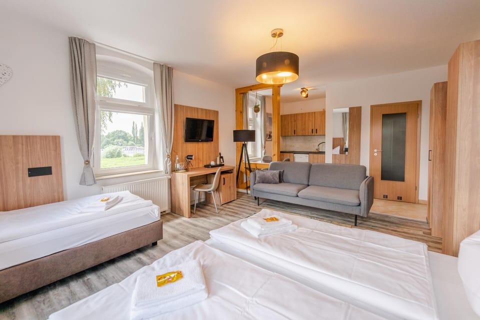 Bed, TV and multimedia, Living room, Photo of the whole room, Seating area, Bedroom