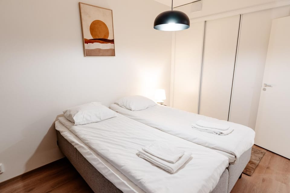 Bed, Photo of the whole room, Bedroom, towels, wardrobe