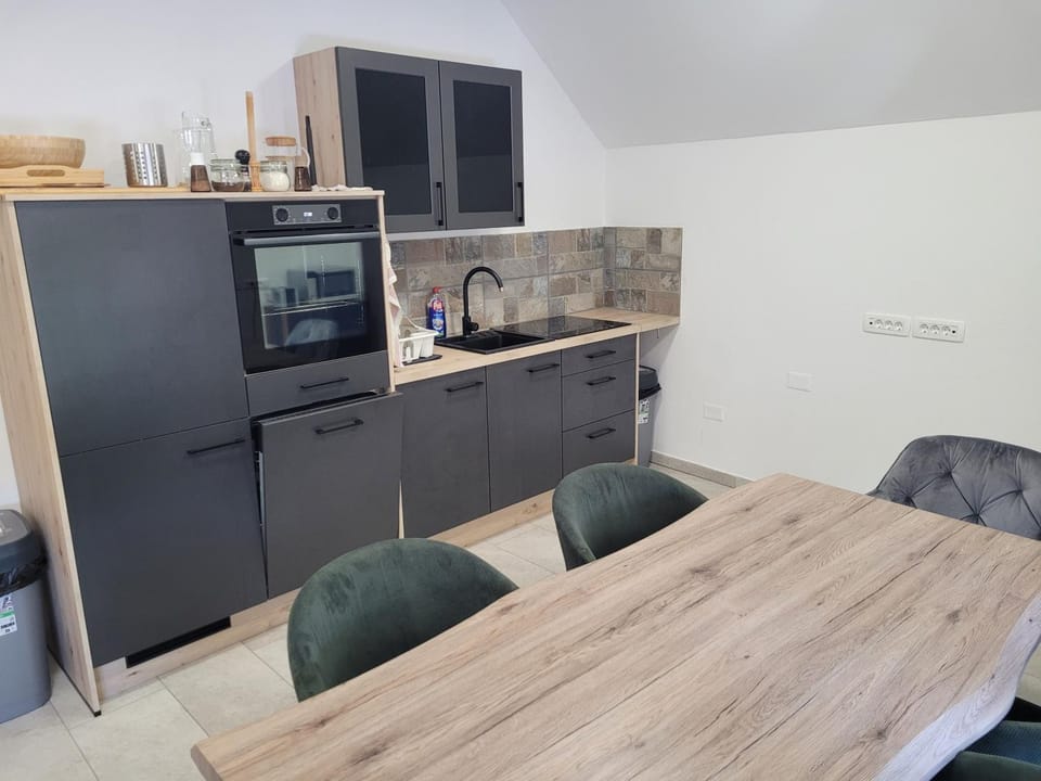 Kitchen or kitchenette, dishwasher, oven