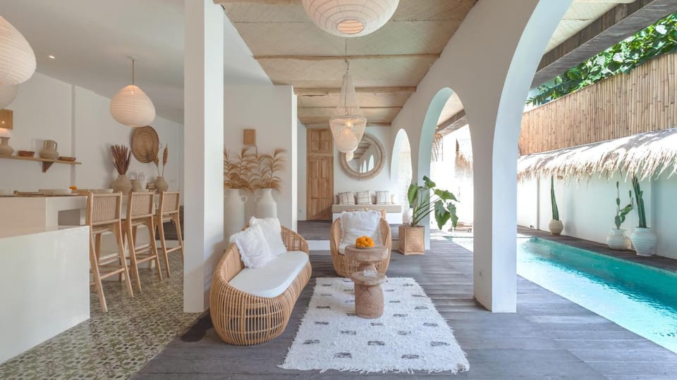 Living room, Pool view, Swimming pool