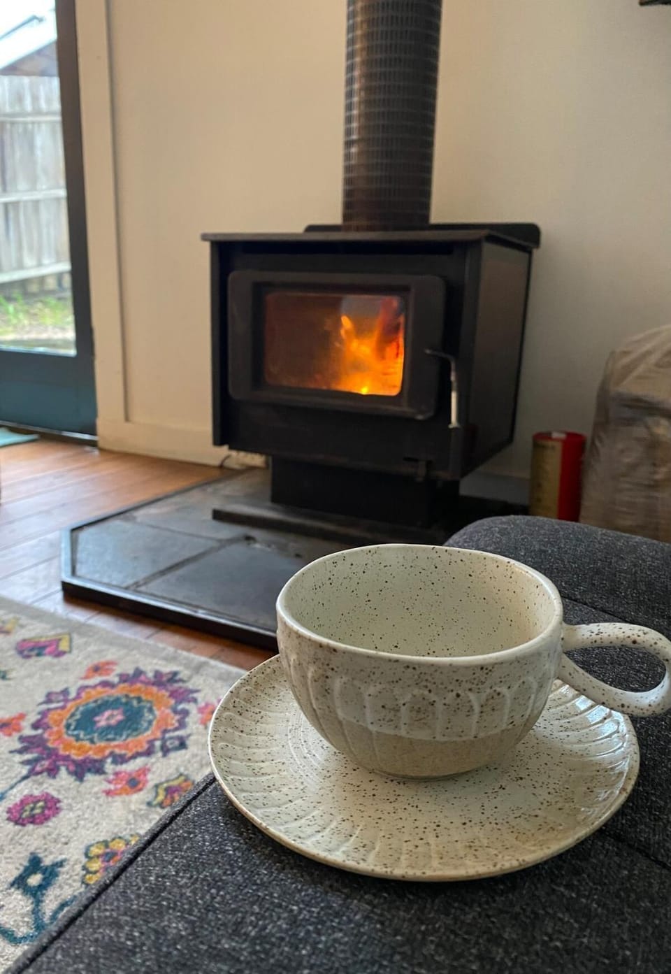 Living room, fireplace