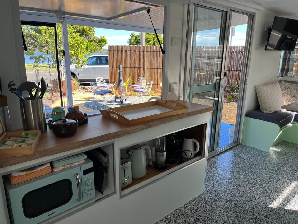 Kitchen or kitchenette, toaster