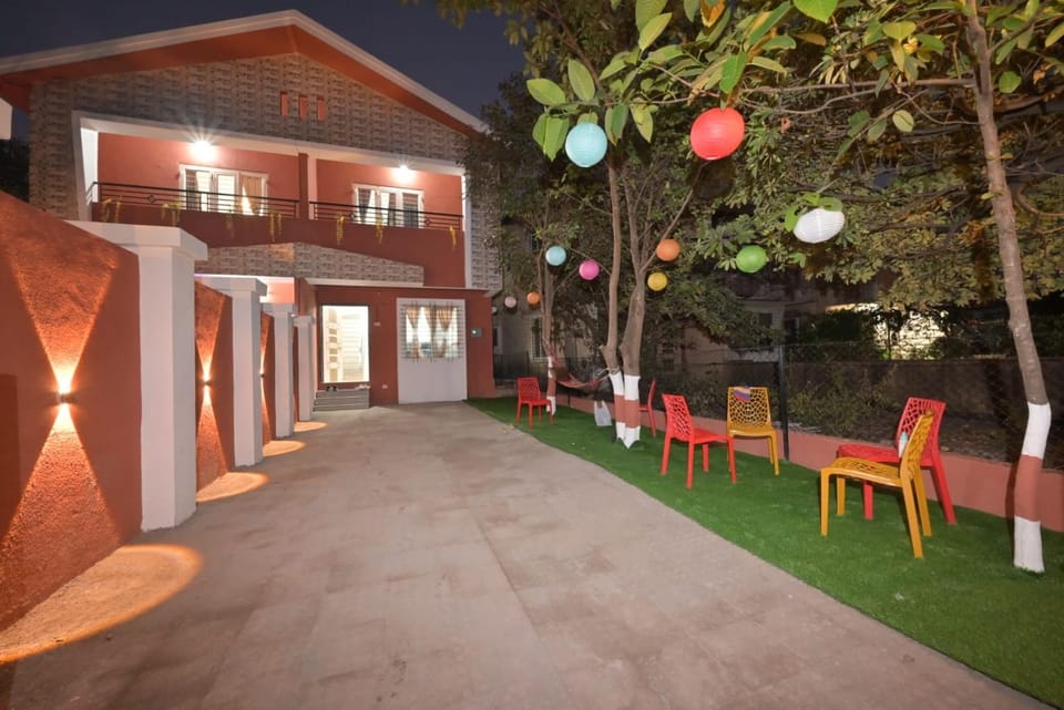 Property building, Patio, Night, Garden, Garden, Garden view