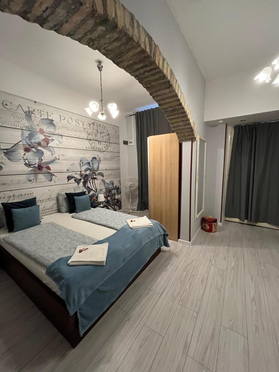 Bed, Photo of the whole room, Bedroom, towels, wardrobe