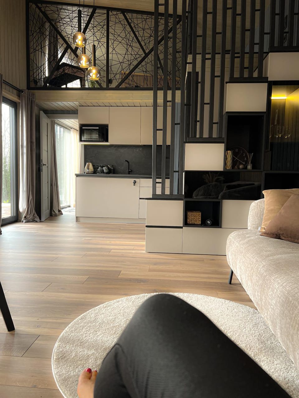 Kitchen or kitchenette, Living room, stove