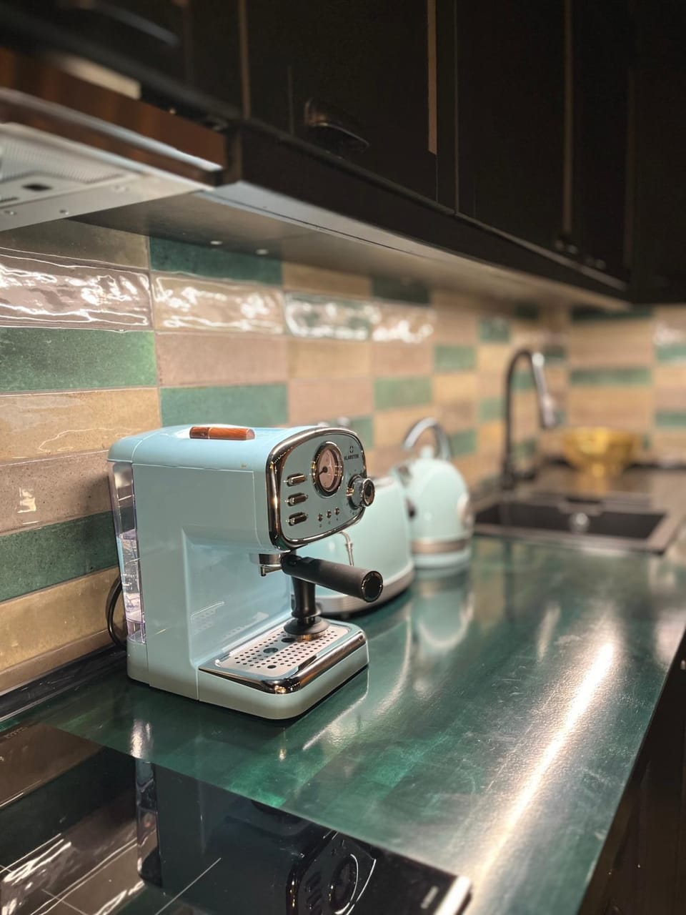 Kitchen or kitchenette, toaster